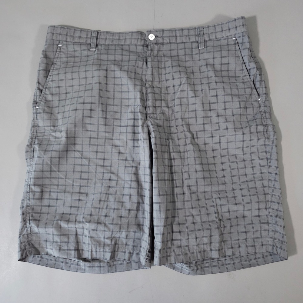 FootJoy Golf Shorts Mens 38 Grey Plaid‎ Flat Front Performance Grid